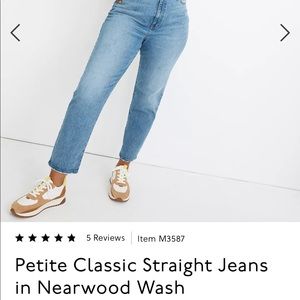 Madewell Classic straight Jeans size 36p